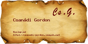 Csanádi Gordon névjegykártya